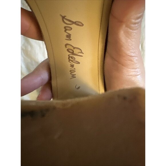 Sam Edelman Yaro Womens 6 M 36 Nude Beige Suede Ankle Strap Heeled Sandals Shoes - Picture 7 of 7